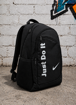 Якісний чоловічий рюкзак, рюкзак для навчання з принтом nike. колір: чорний.