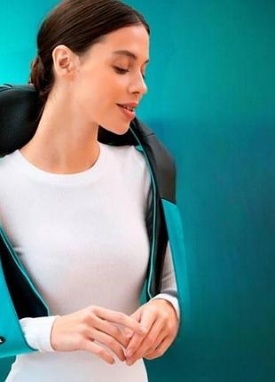 Масажер для шиї та плечей shiatsu + heat homedics чорний з блакитним