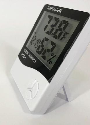 Термогігрометр generic htc-1 годинник будильник метеостанція, термометр гігрометр в будь-якому місці