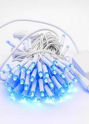 Гирлянда уличная линейная 8м 80led 220v 4482 and 6-5 белый провод, синий свет