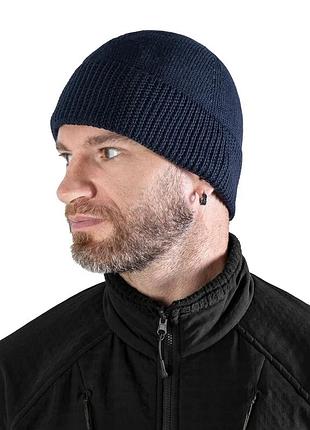 Шапка watch cap 2.0 merino темно-синя демісезонна