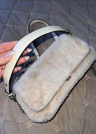 Сумка пухнаста тедді сумка stradivarius 2
