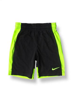 Детские спортивные черно-салатовые шорты для тренировок для мальчиков nike dri-fit 4-5 лет