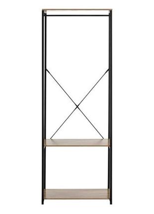 Вешалка напольная для одежды и обуви loft system sam015 черная с коричневым
