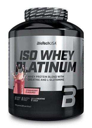 Сывороточный изолят biotech iso whey platinum, 1.8 кг - клубника