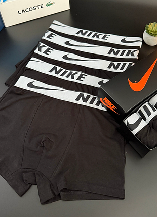 Мужские трусы боксеры черного цвета nike качественное мужское белье известных брендов в упаковка 5 шт найк