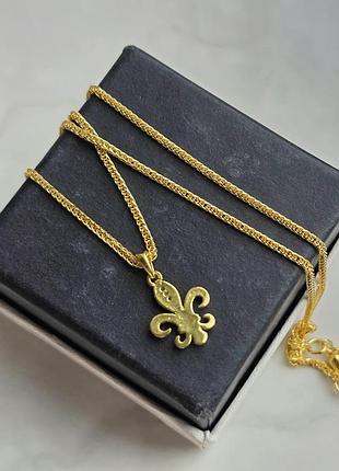 Кулон gold chrome hearts fleur de lys 2
