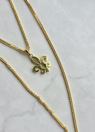 Кулон gold chrome hearts fleur de lys 4