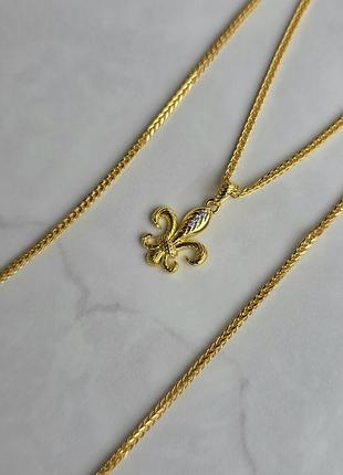 Кулон gold chrome hearts fleur de lys 10