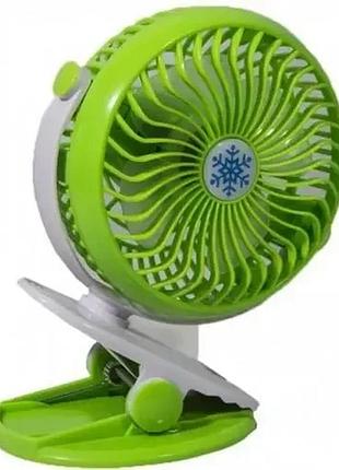 Вентилятор f168 usb с аккумулятором 18650 зеленый