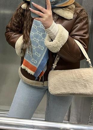 Сумка пухнаста тедді сумка stradivarius 8