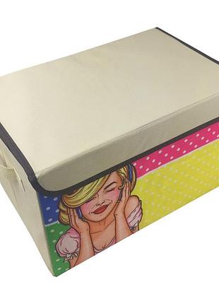 Корзина для хранения игрушек mr 0625, 38 x 24 x 24 см девушка в наушниках