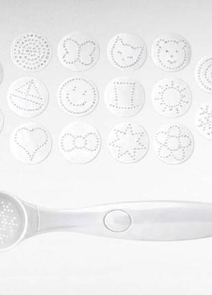 Набор трафаретов для декорирования напитков и блюд magic spice spoon белый