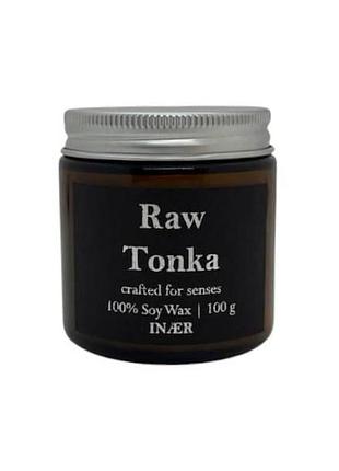Свічка raw tonka, 100 г - глибокий теплий аромат з характером