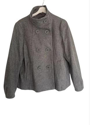 Нове сіре пальто-бушлат h&amp;m (розмір 52/xl) — вовна