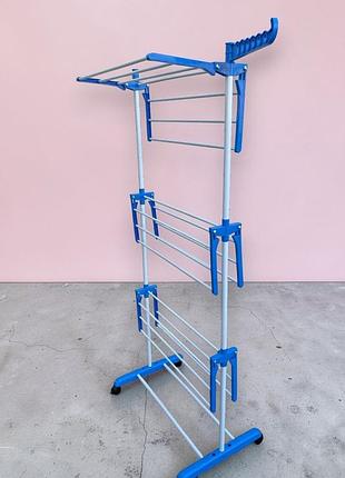 Сушарка для білизни garment rack with wheels № k12-120 блакитний