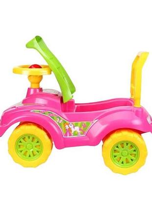 Толокар принцеса дитячий чотириколісний technok toy 6689 рожевий з жовтим