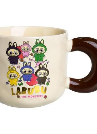 Чашка фарфоровая labubu the monsters 400 (мл) подарочная кружка прикольная чашка для детей на подарок fm-21b