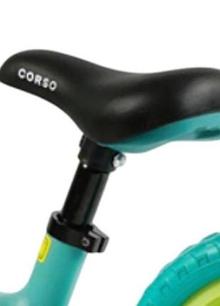 Велобіг corso dino cs-12530 нейлонова рама та вилка, eva колеса 12 дюймів, салатовий