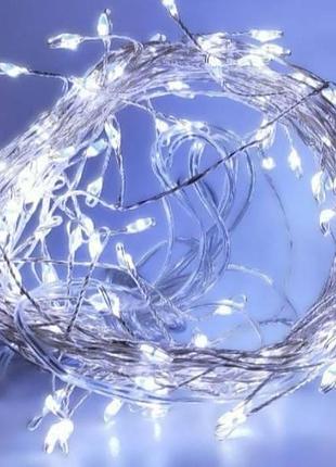 Гірлянда світлодіодна роса феєрверк внутрішня 100led 4м холодне світло