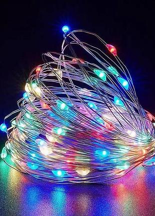 Гирлянда светодиодная от сети роса y25-37m 19602 10 м 100 led мультиколор