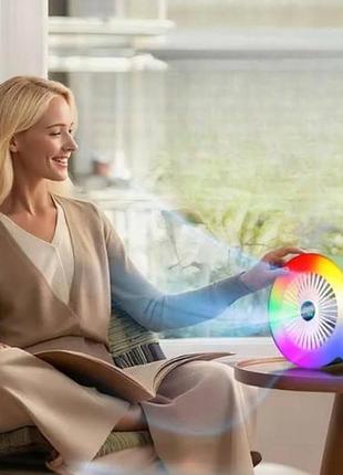 Вентилятор настільний акумуляторний з rgb підсвічуванням 1200мач s-37