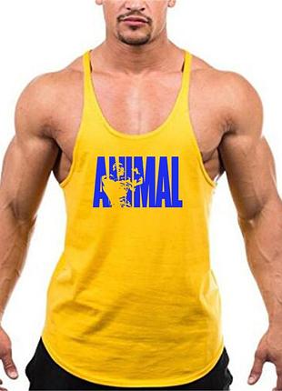 Майка чоловіча для бодибілдингу "animal" жовта