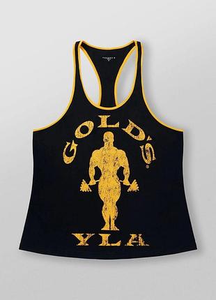 Майка мужская для бодибилдинга и тренировок "gold's gym ygl" черная 2xl