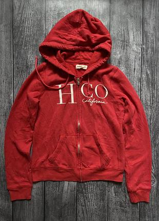 Яскраво-червоне худі  від бренду hollister co