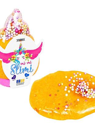 Детский слайм mi-mi slimi рожок с шариками 71826st(orange) в баночке 100 г