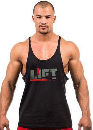 Мужская майка "lift" для бодибилдинга черная l