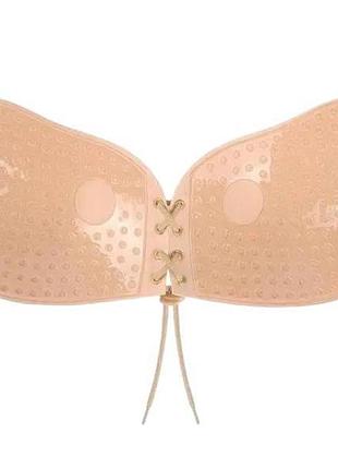 Невидимый бюстгальтер на клейкой основе fly bra бежевый чашка b