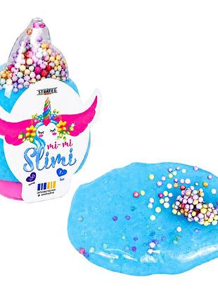 Детский слайм mi-mi slimi рожок с шариками 71826st(blue) в баночке 100 г