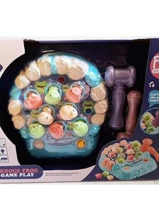 Игрушка стукалка жабки со звуком и подсветкой frog knock