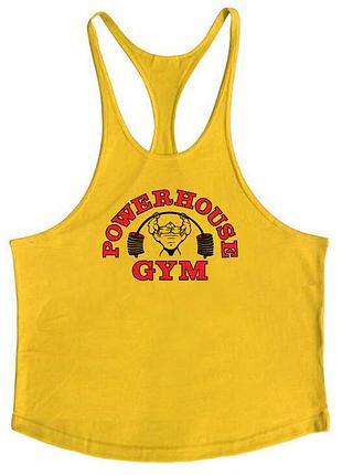 Майка мужская для тренеровок "powerhouse gym" желтая 2xl