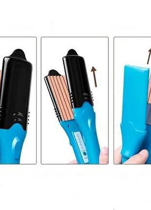 Щипцы для выпрямления волос с фигурными насадками + перчатка hair style xl-619