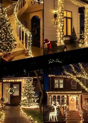 Гирлянда линейная внутренняя 18м 400led 4458 and 48-40 прозрачный провод, теплый свет