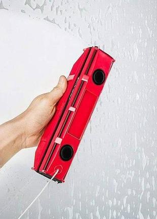 Двосторонній магнітний скребок щітка magnet glass cleaner the glider червоний