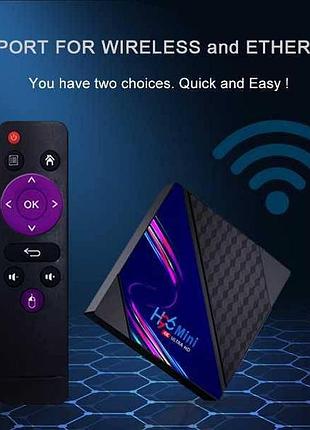 Smart tv box android 10 приставка h96 mini v8 2/16gb