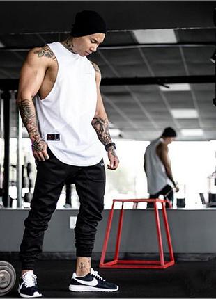 Безрукавка мужская майка "live fit" белая l