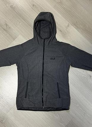 Жіноча флісова кофта jack wolfskin з капюшоном (худі) — розмір m (uk 12)