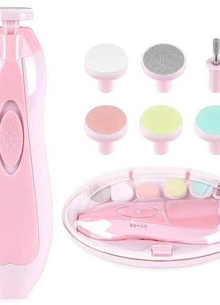 Дитячий триммер полірувальник для нігтів електричний nail trimmer xl-667 рожевий