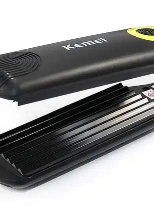 Плойка-гофре kemei km-2116 30 вт с турмалиновым покрытием и регулировкой температуры 140–200 °c