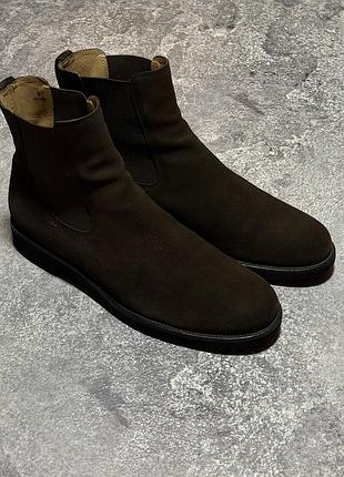 Замшеві черевики челсі's, оригінал (bally, santoni)
