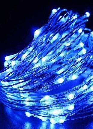 Гирлянда конский хвост 510 led 17 линий синий