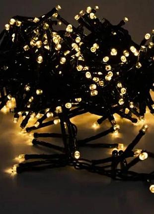 Гірлянда внутрішня лінійна 500led 220v and 119-5 чорний дріт, тепле світло