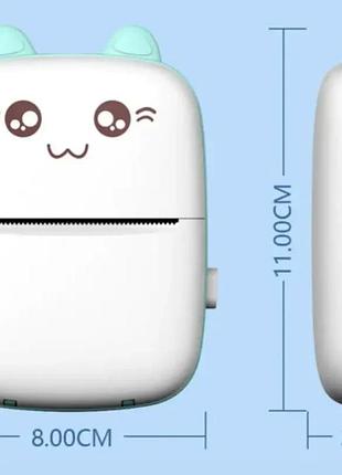 Портативний синій дитячий міні принтер (mini printer), термопринтер, кишеньковий дитячий принтер 3
