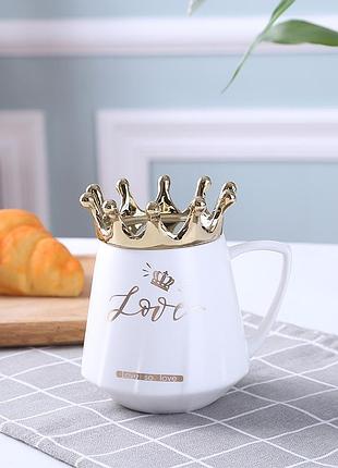 Кружка с крышкой love 6820 350 мл