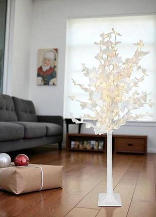 Дерево-світильник декоративне 120led 1.8м біле з квітами, тепле світло