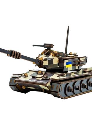 Дерев'яний 3d конструктор танк 162-0074, 162 деталі